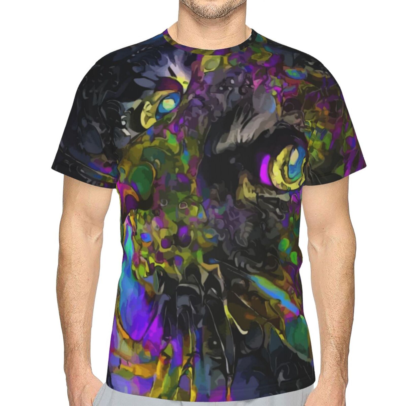 Camiseta Clássica Talisman Gato Elementos De Mídia Mista