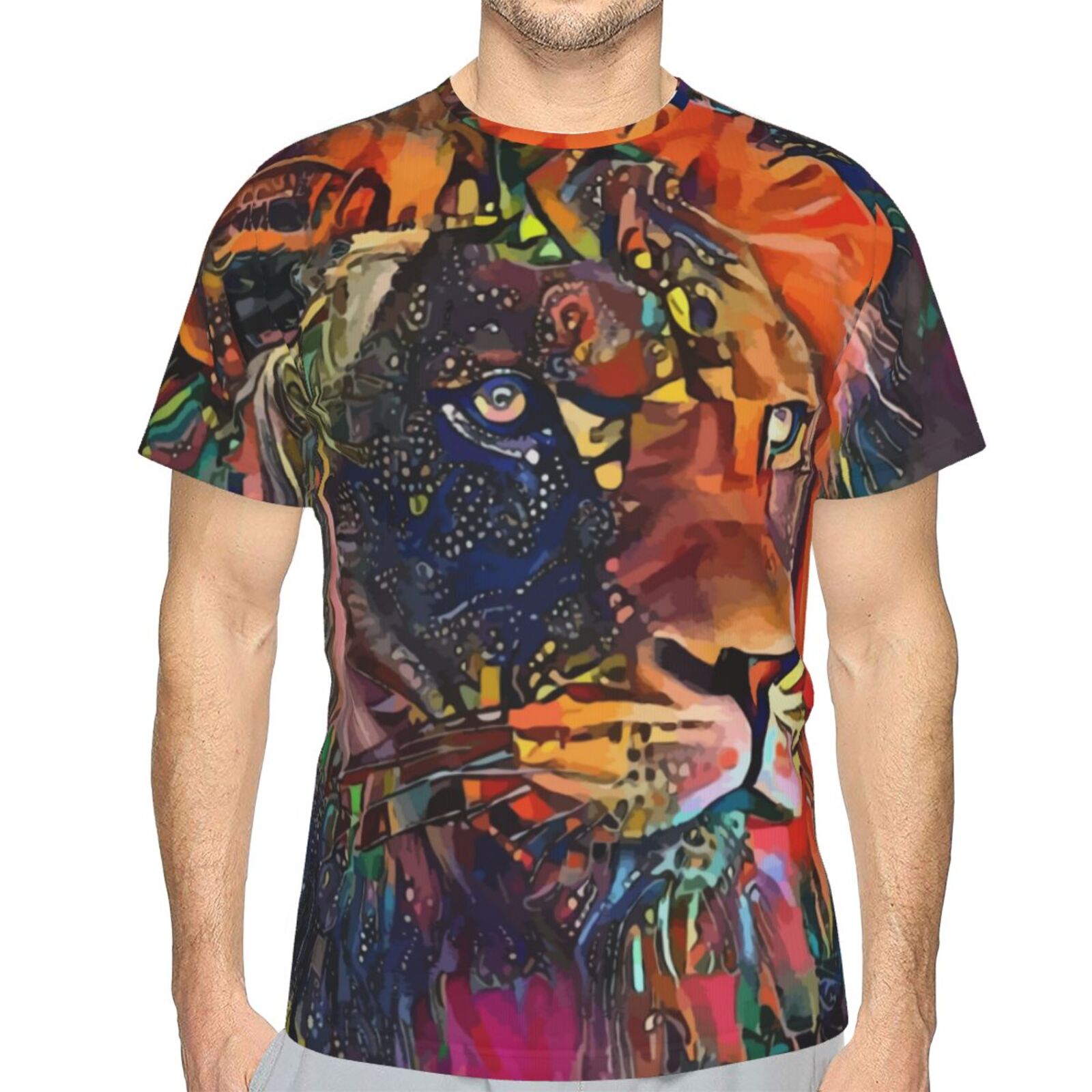 Camiseta Clássica Nirkos Lion Elementos De Mídia Mista