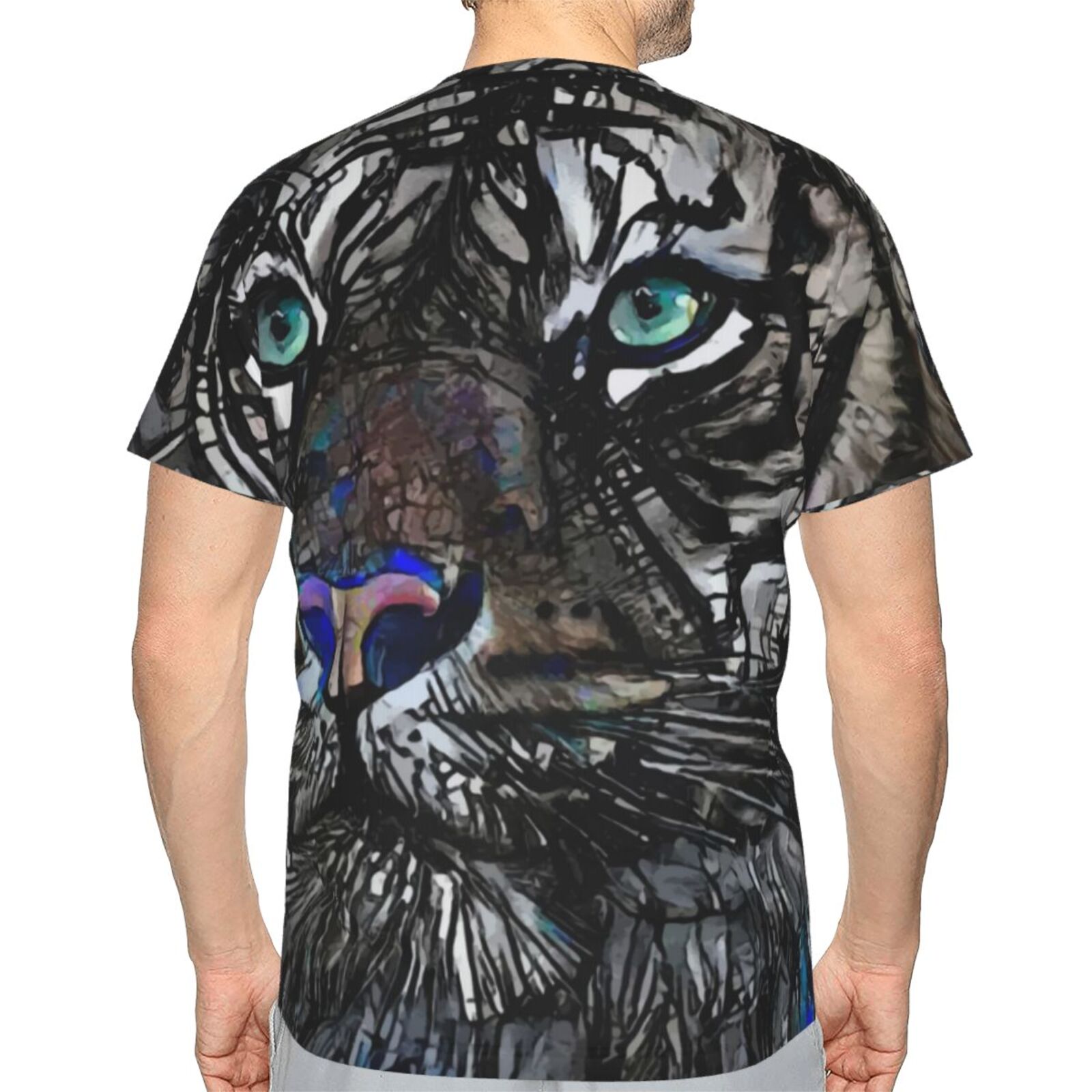 Camiseta Clássica Bogdan Tigre Elementos De Mídia Mista