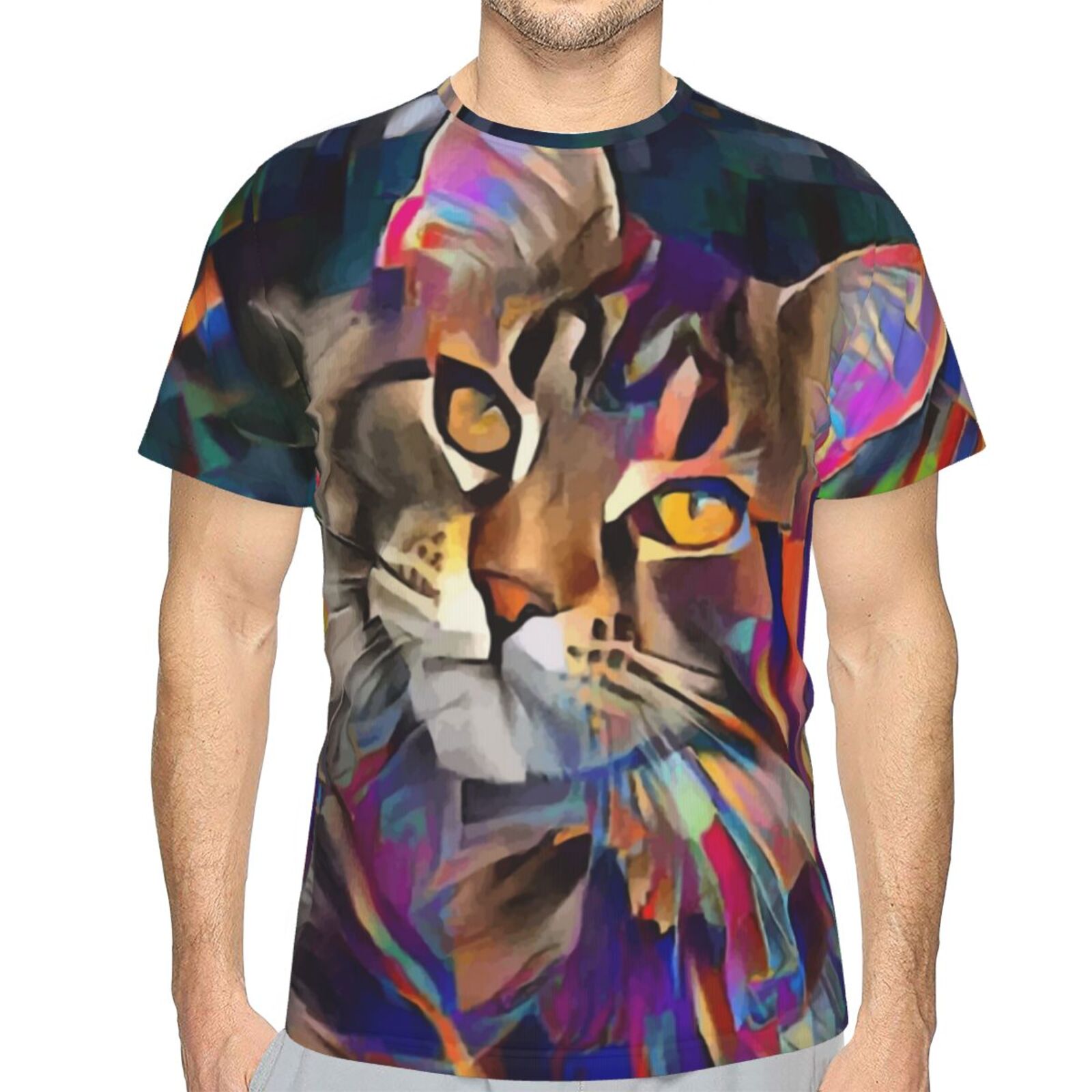 Camiseta Clássica Lazzy Gato Elementos De Mídia Mista