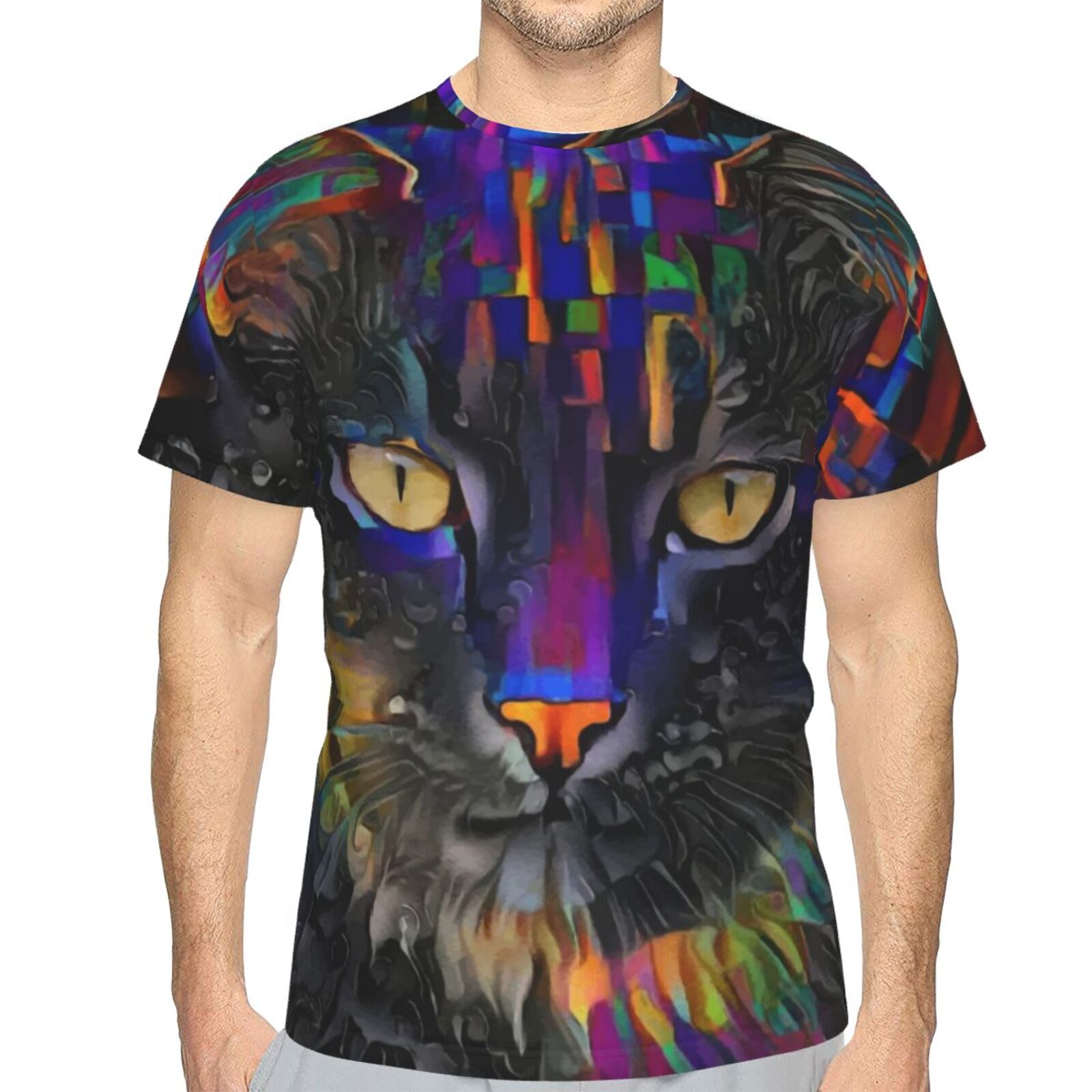 Camiseta Clássica Camilo Gato Elementos De Mídia Mista