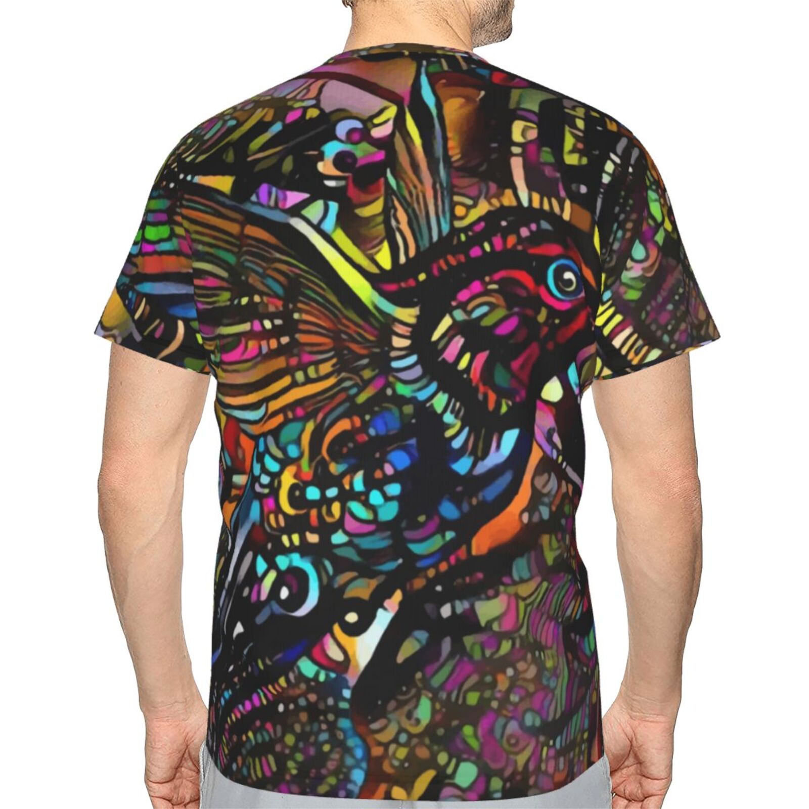 Camiseta Clássica Colibrius Bird Elementos De Mídia Mista