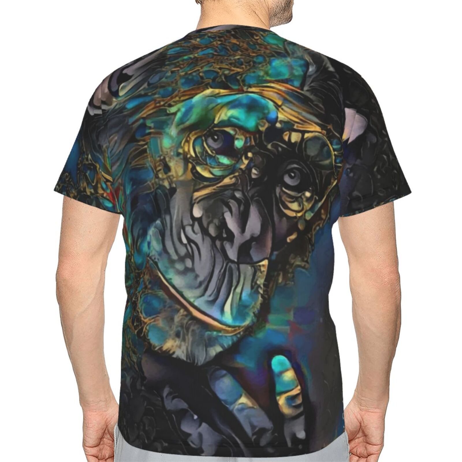 Camiseta Clássica Sangane Monkey Elementos De Mídia Mista