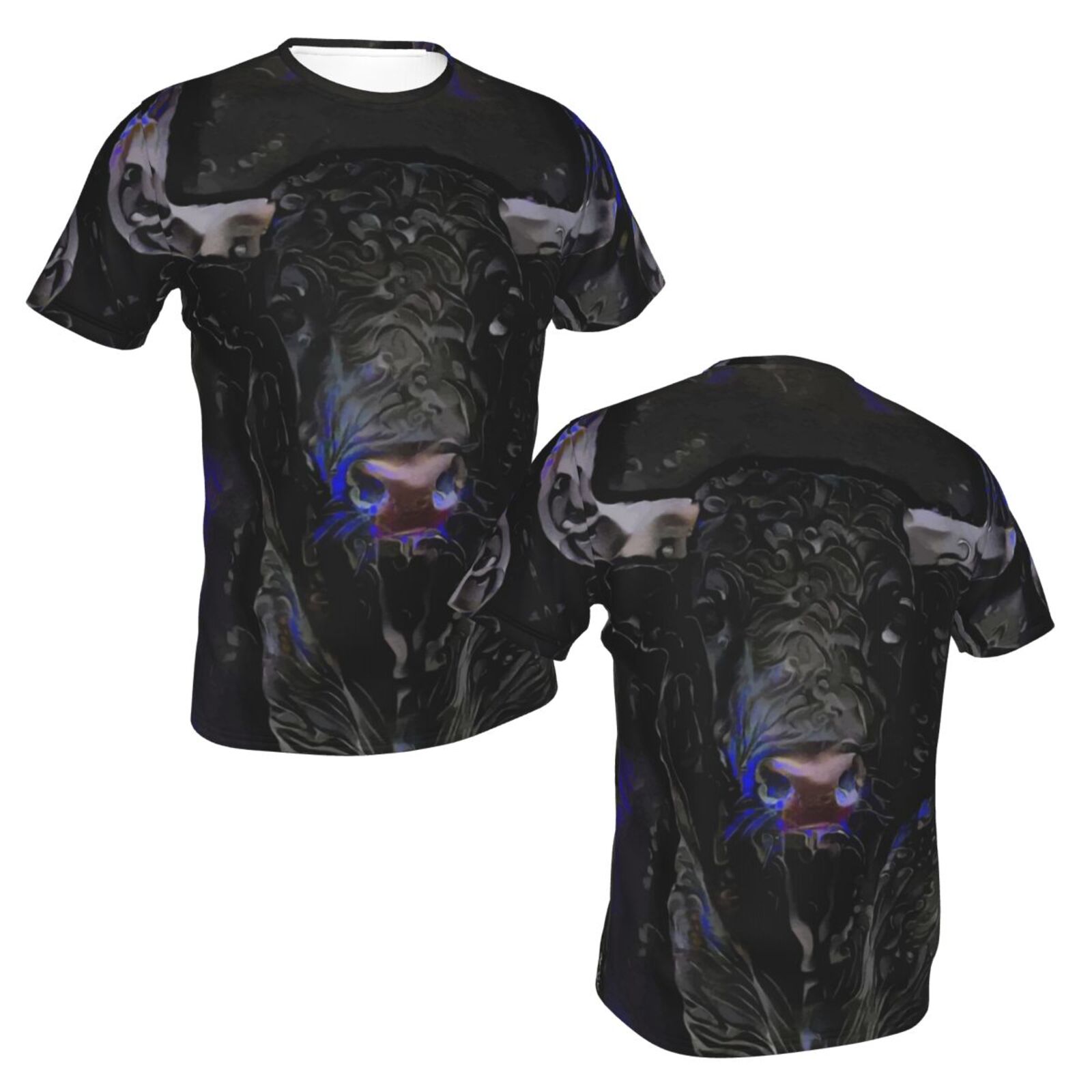 Camiseta Clássica Sombra Bull Elementos De Mídia Mista