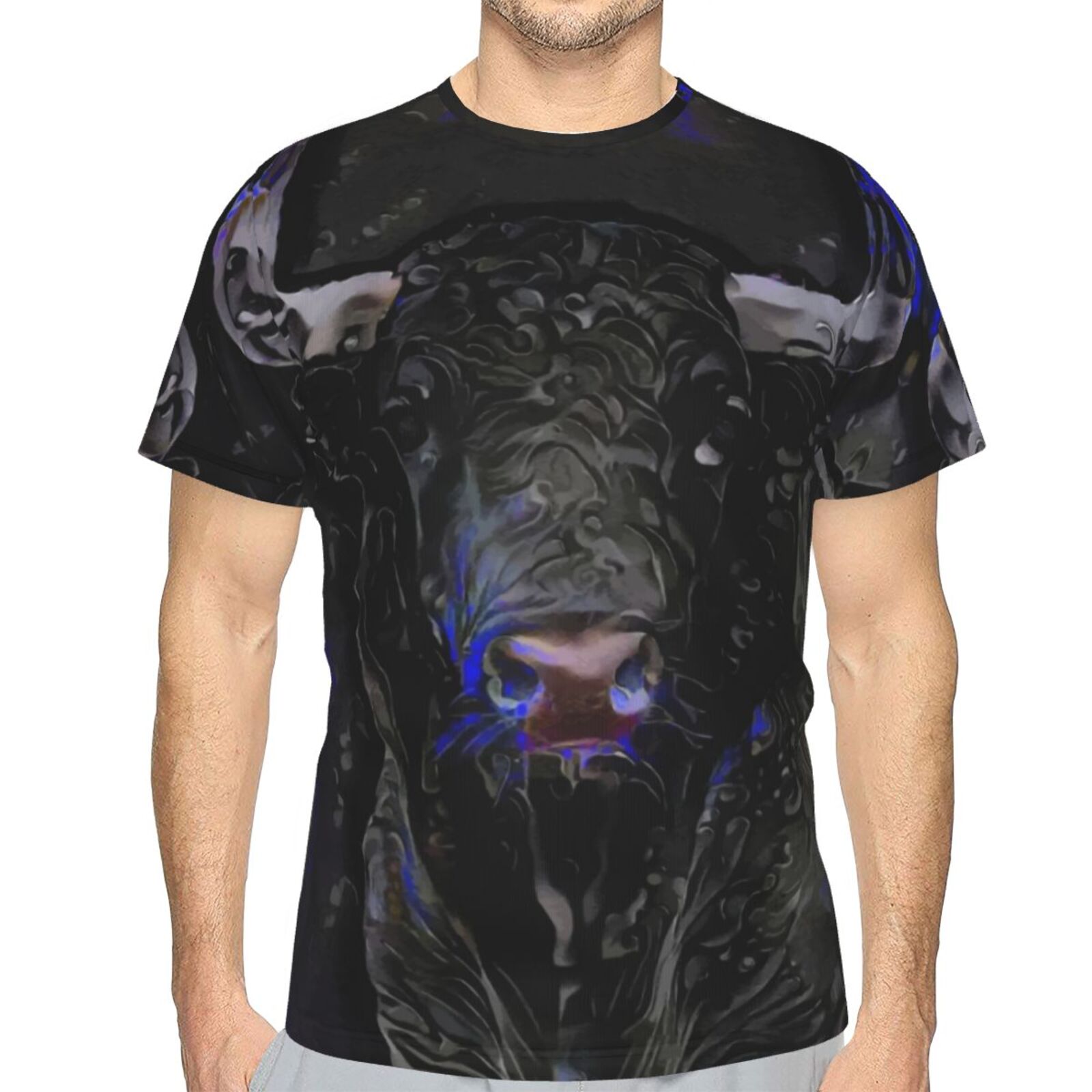 Camiseta Clássica Sombra Bull Elementos De Mídia Mista