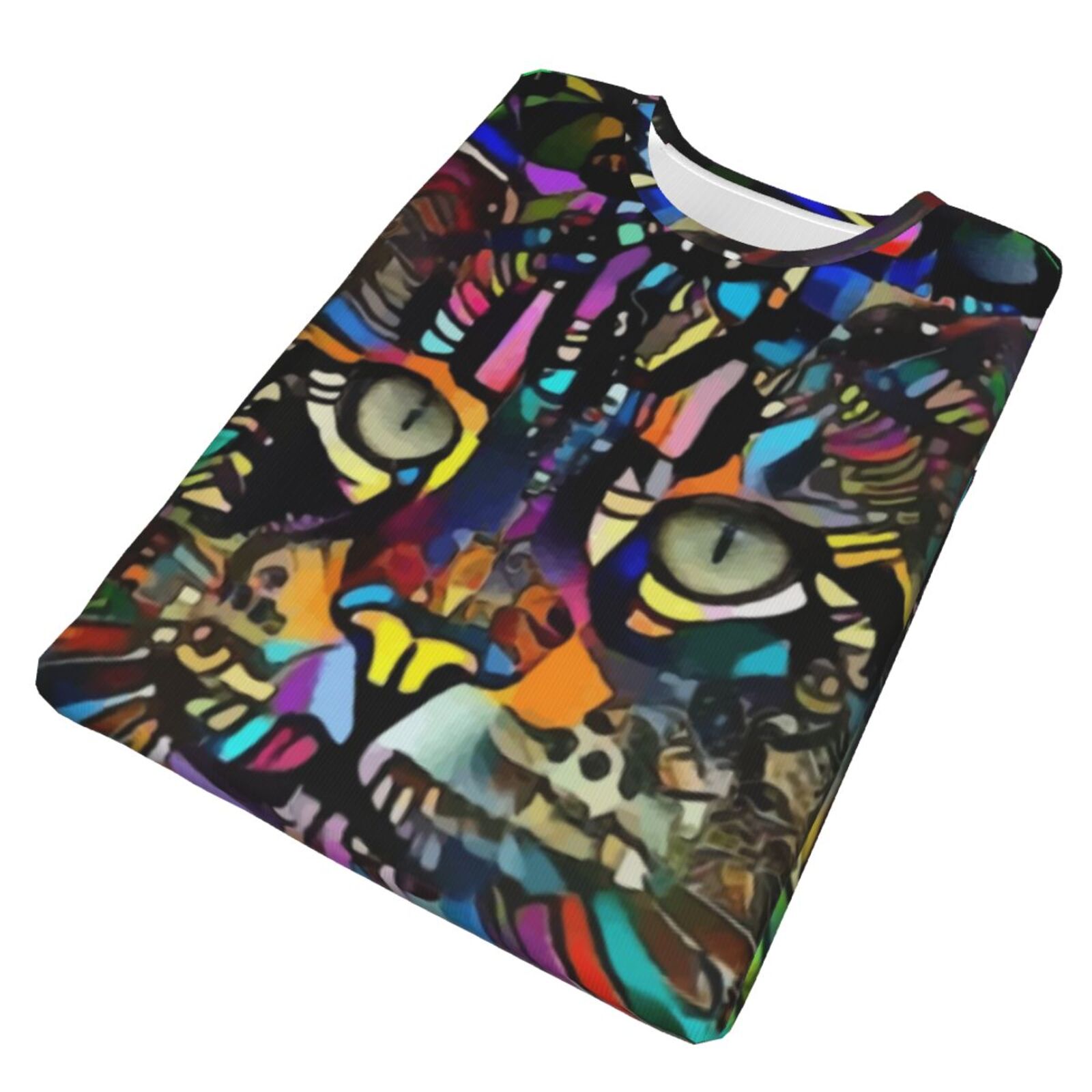 Camiseta Clássica Mangooz Gato Elementos De Mídia Mista