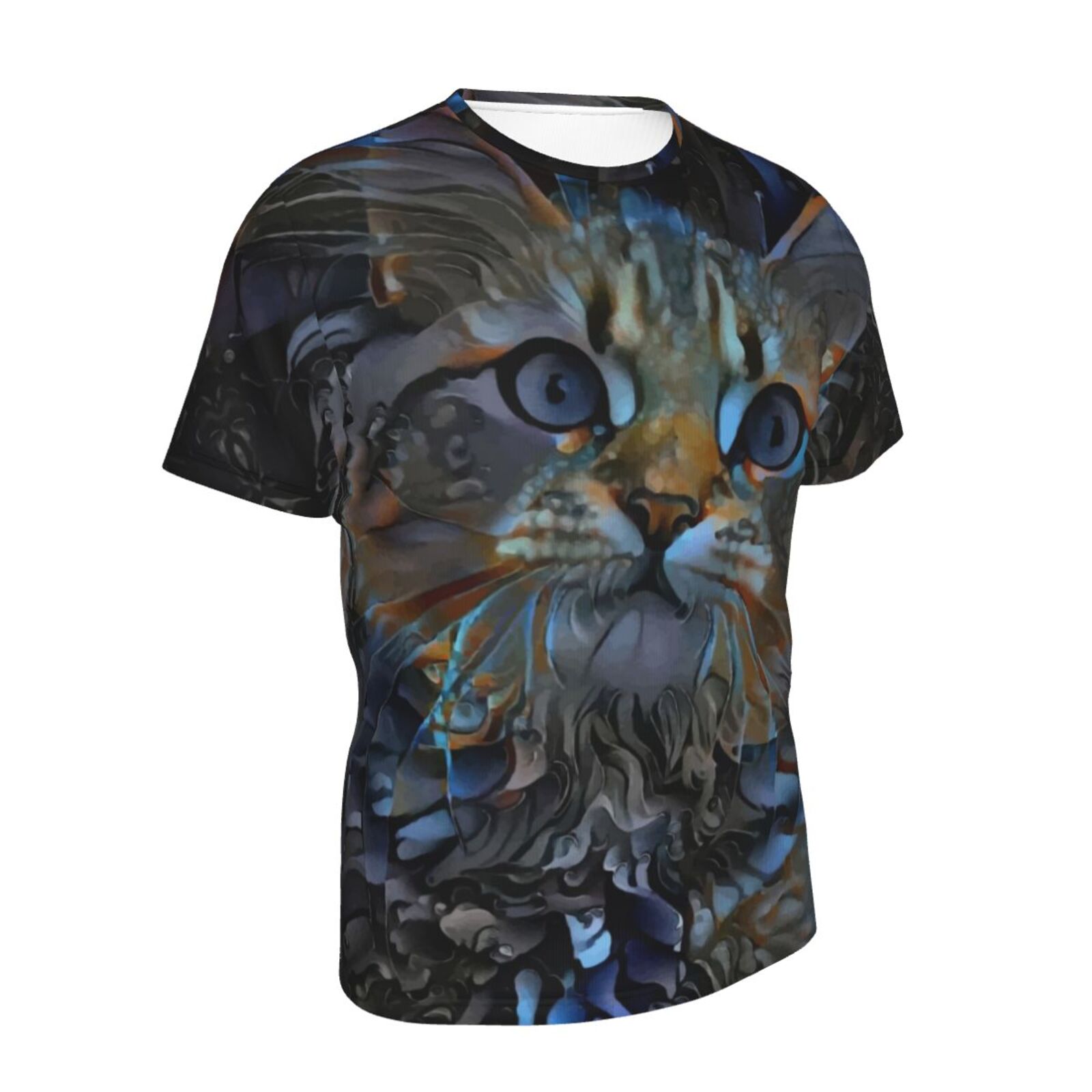 Camiseta Clássica Leyris Gato Elementos De Mídia Mista