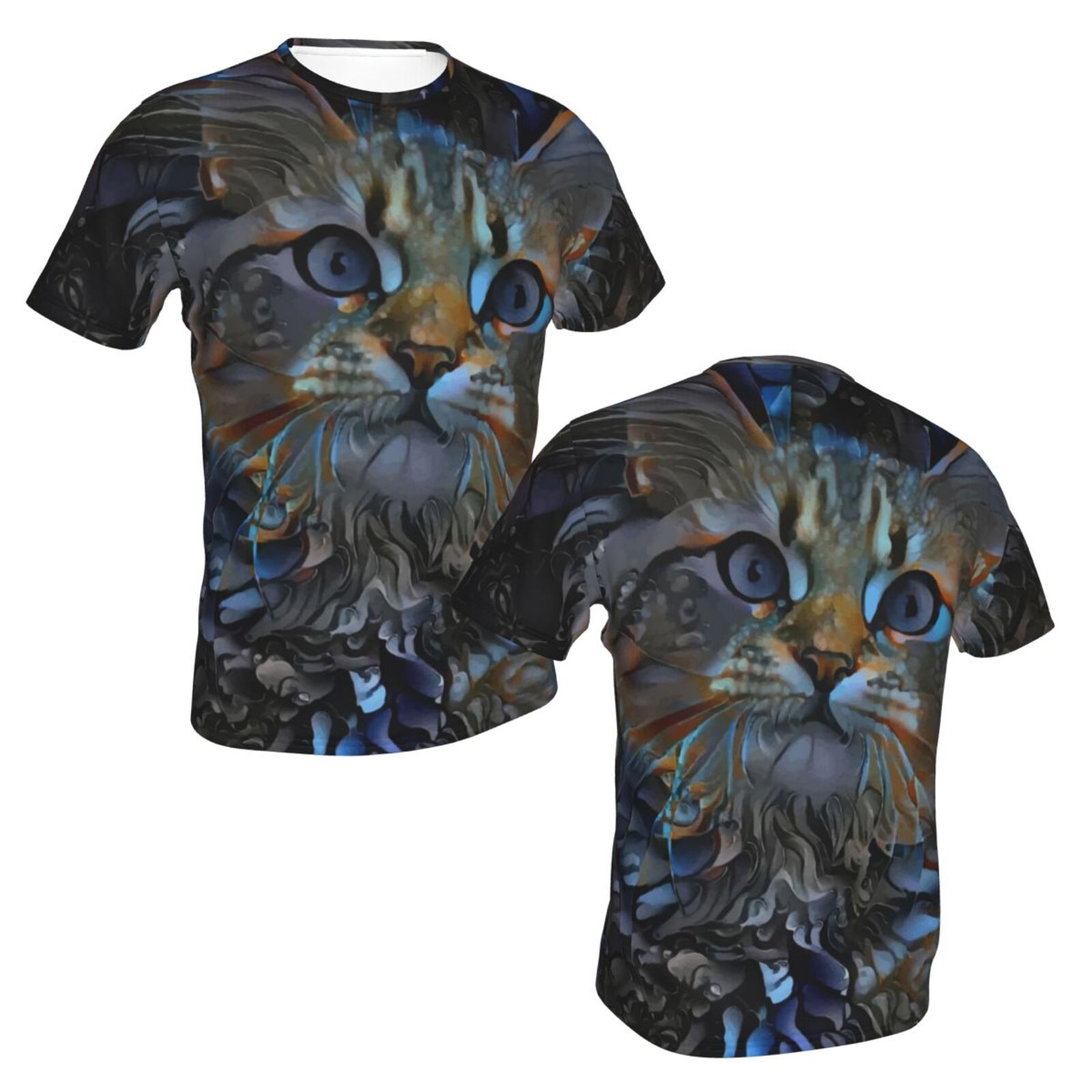 Camiseta Clássica Leyris Gato Elementos De Mídia Mista