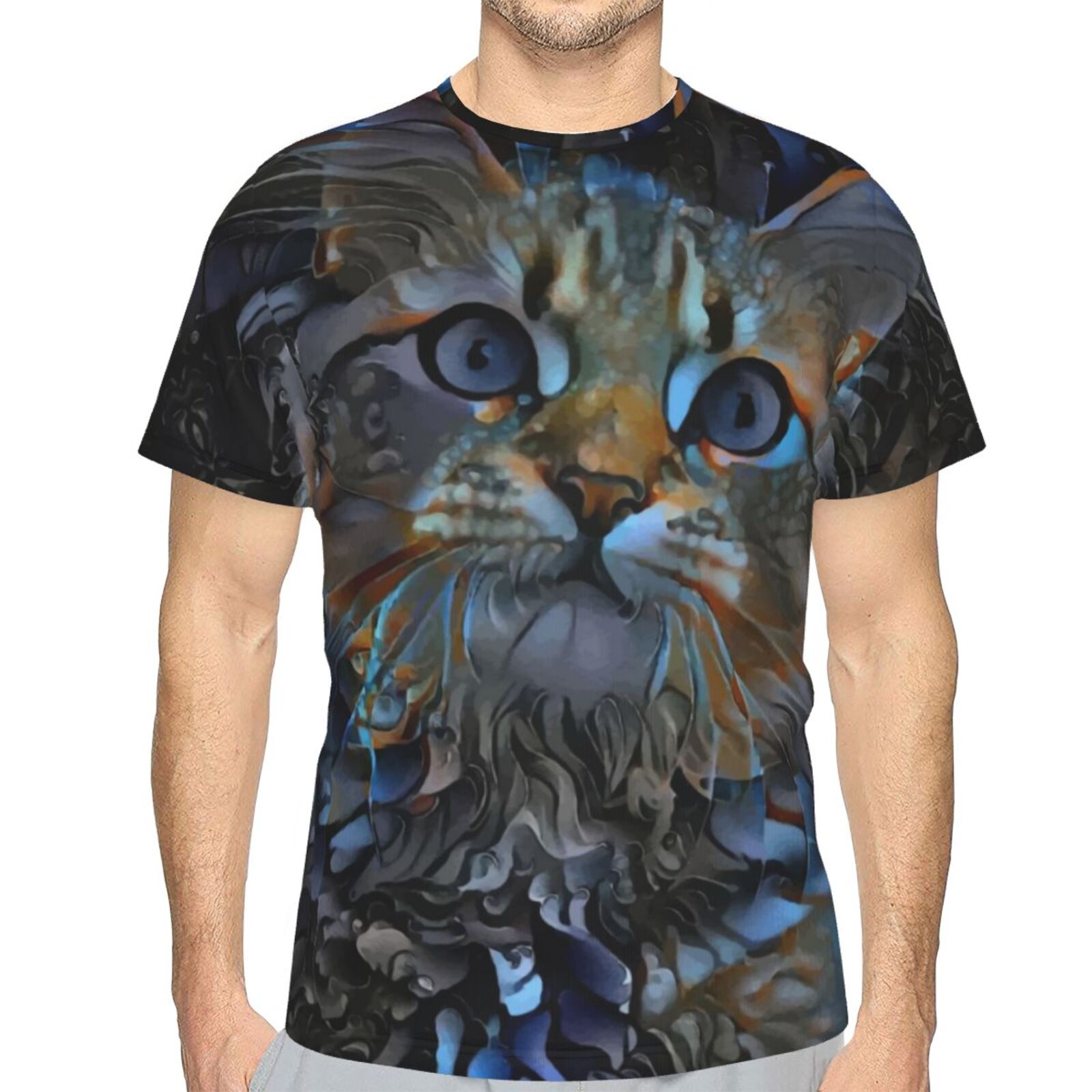 Camiseta Clássica Leyris Gato Elementos De Mídia Mista