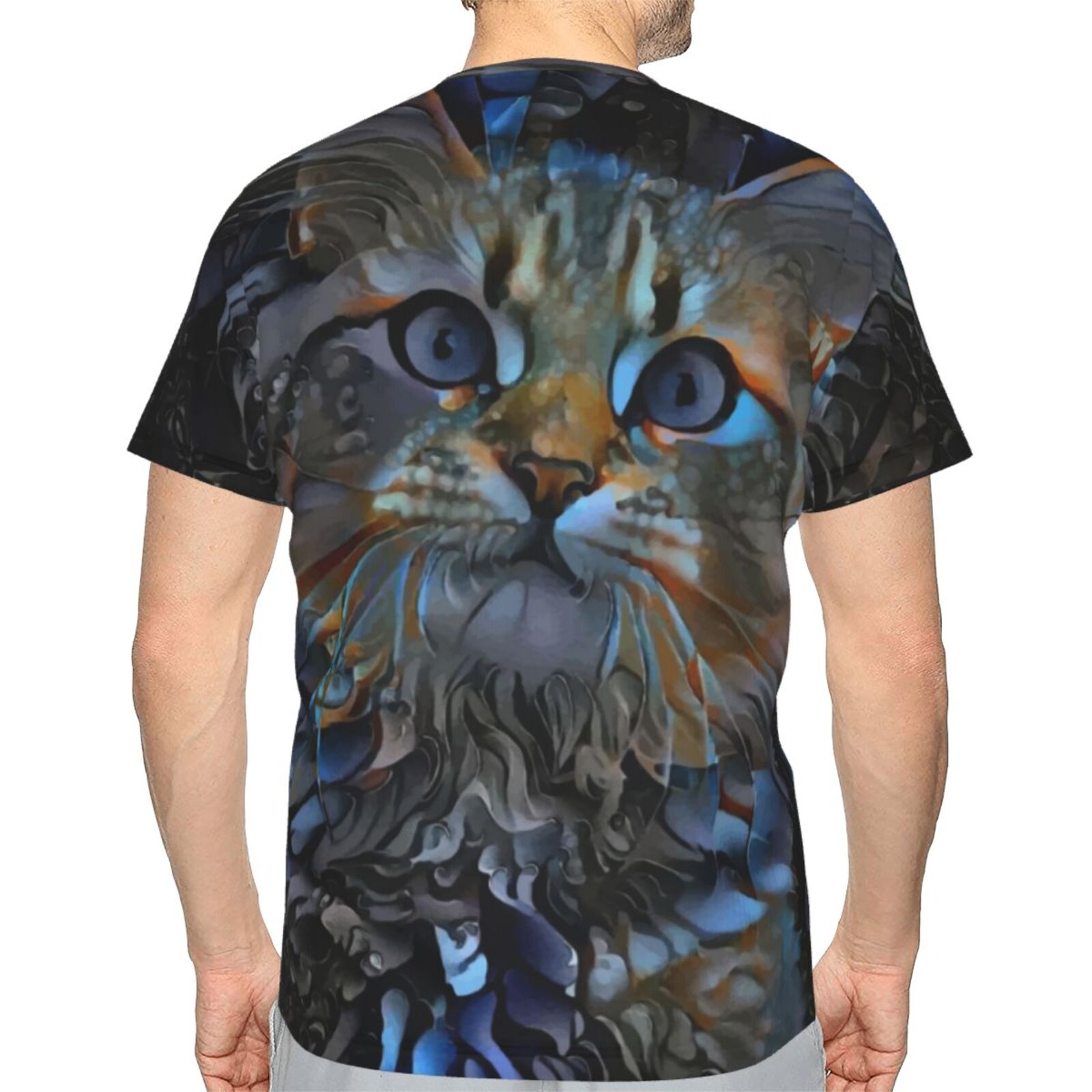 Camiseta Clássica Leyris Gato Elementos De Mídia Mista