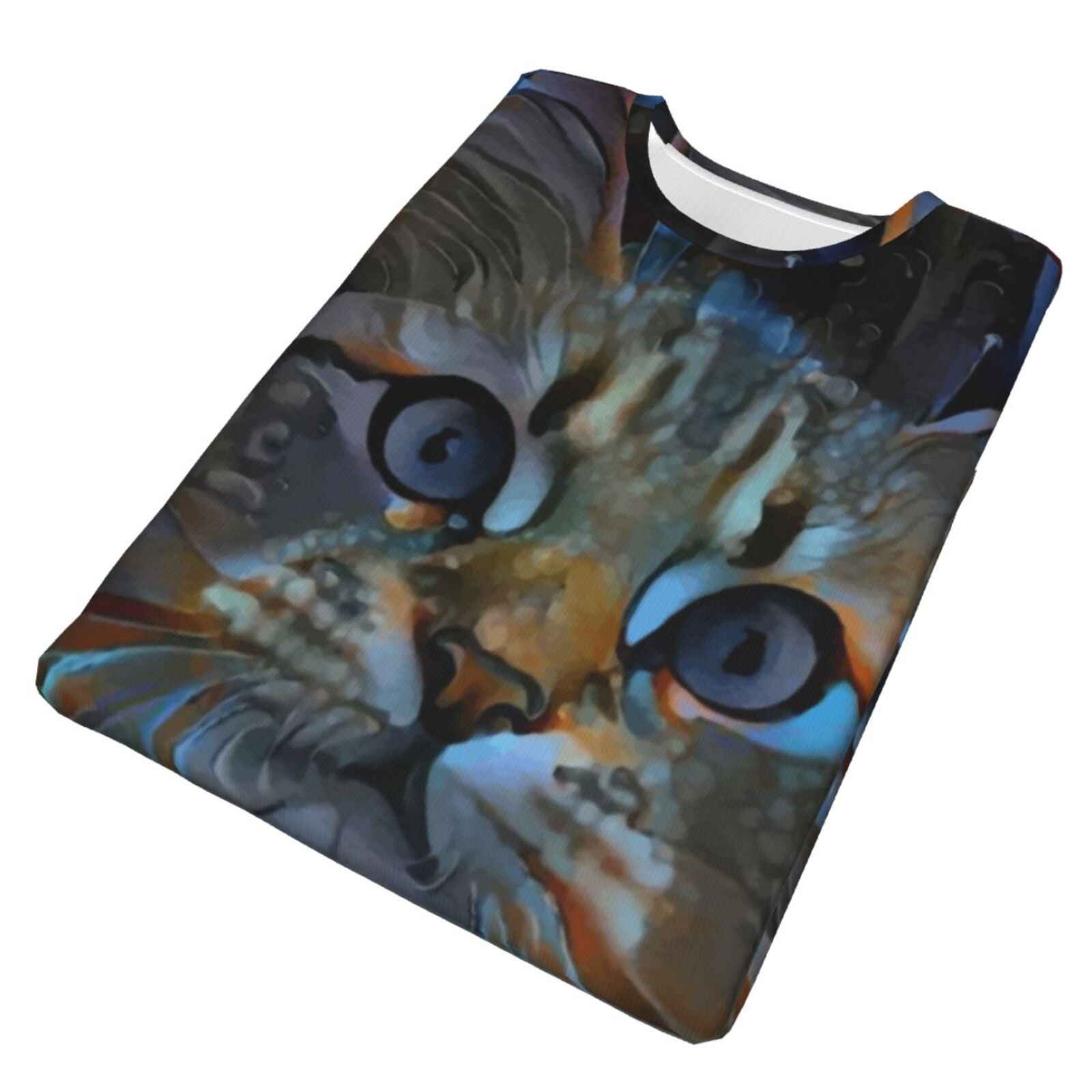 Camiseta Clássica Leyris Gato Elementos De Mídia Mista