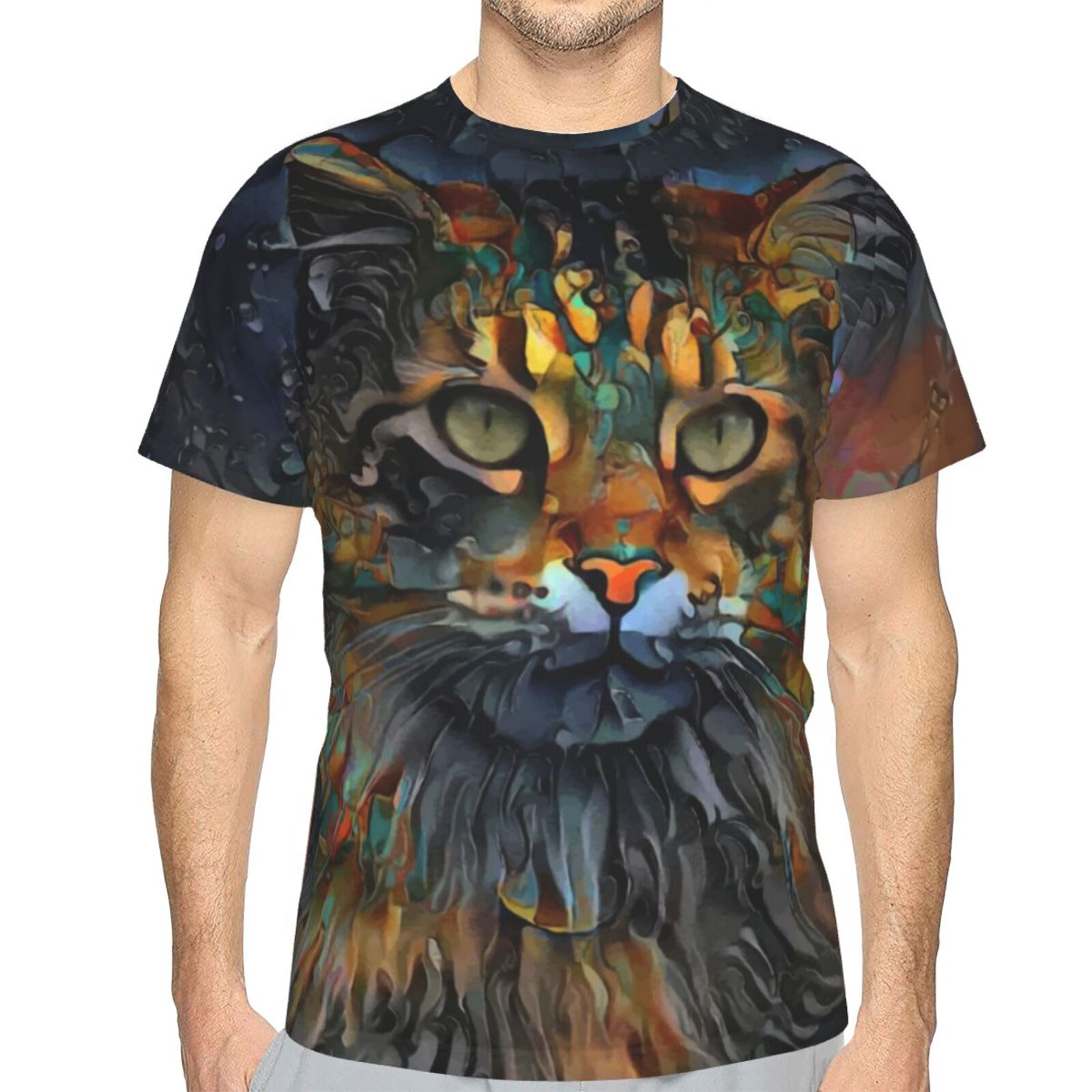 Camiseta Clássica Samson Jr. Gato Elementos De Mídia Mista