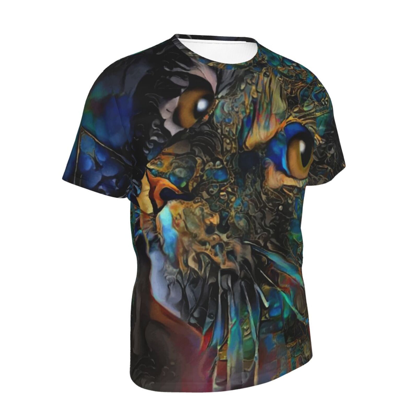 Camiseta Clássica Ariel Gato Elementos De Mídia Mista