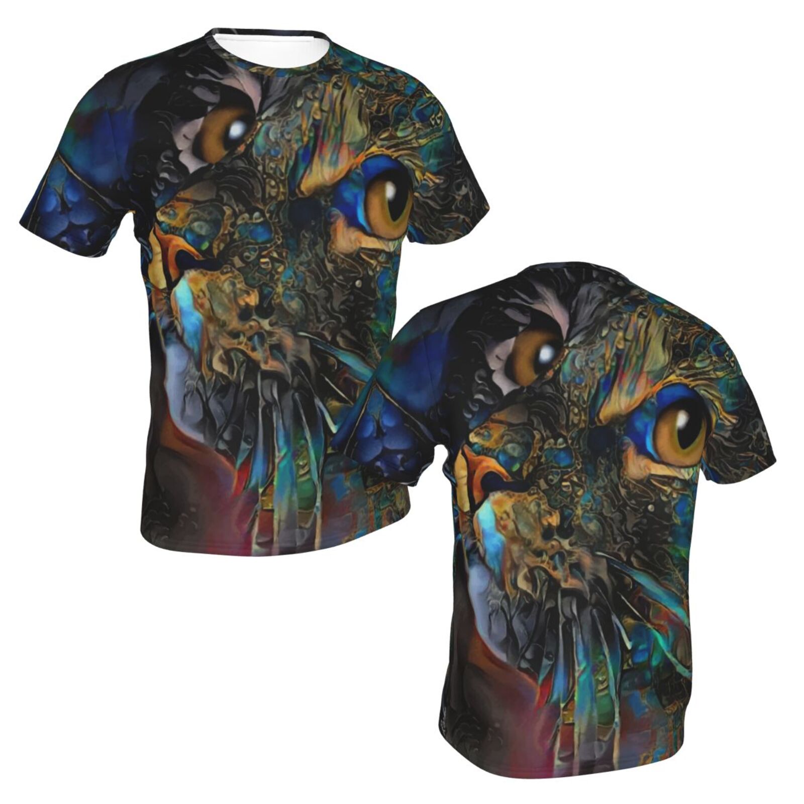 Camiseta Clássica Ariel Gato Elementos De Mídia Mista