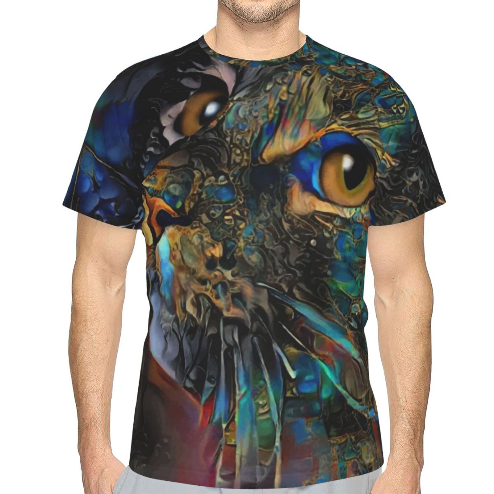 Camiseta Clássica Ariel Gato Elementos De Mídia Mista