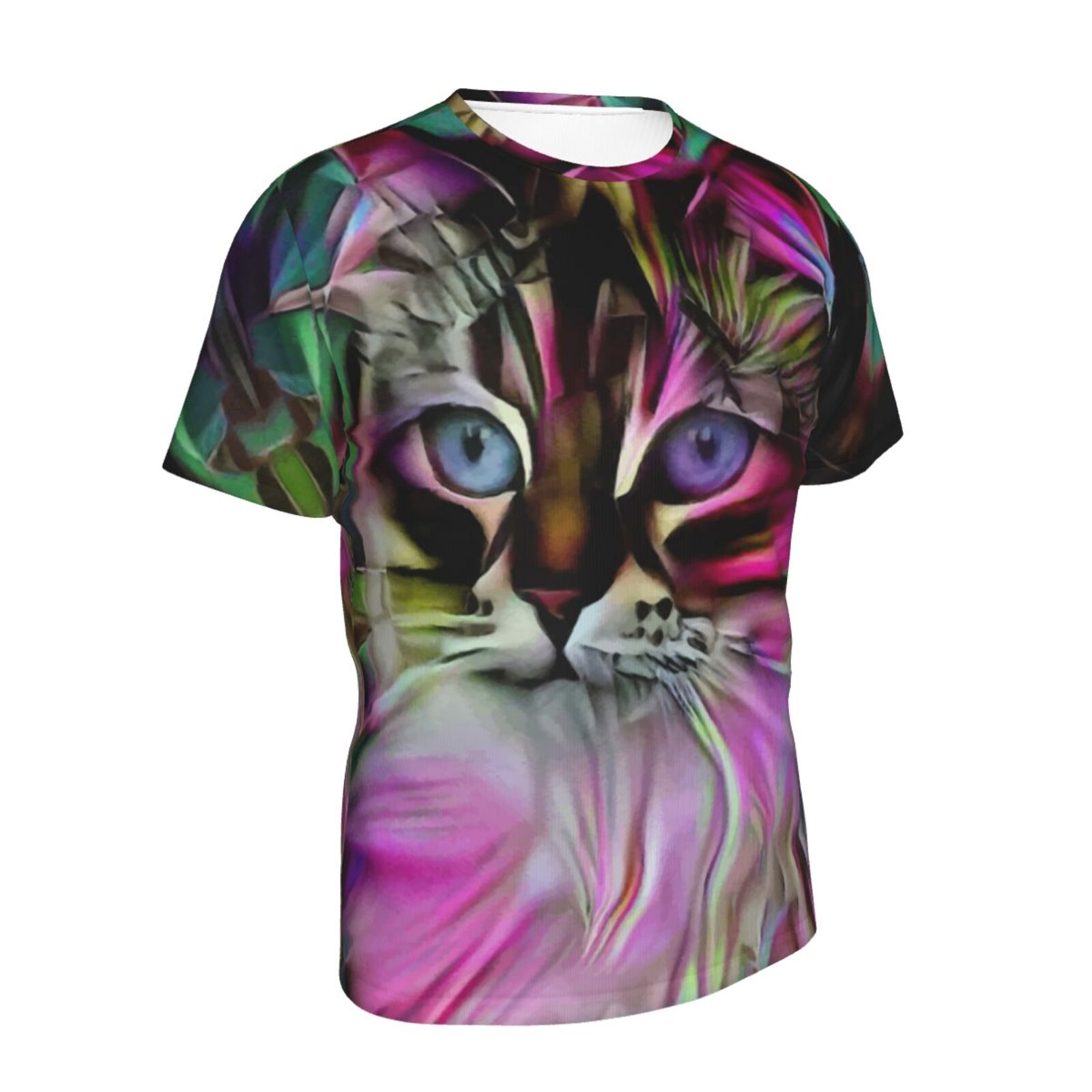 Camiseta Clássica Esty Gato Elementos De Mídia Mista