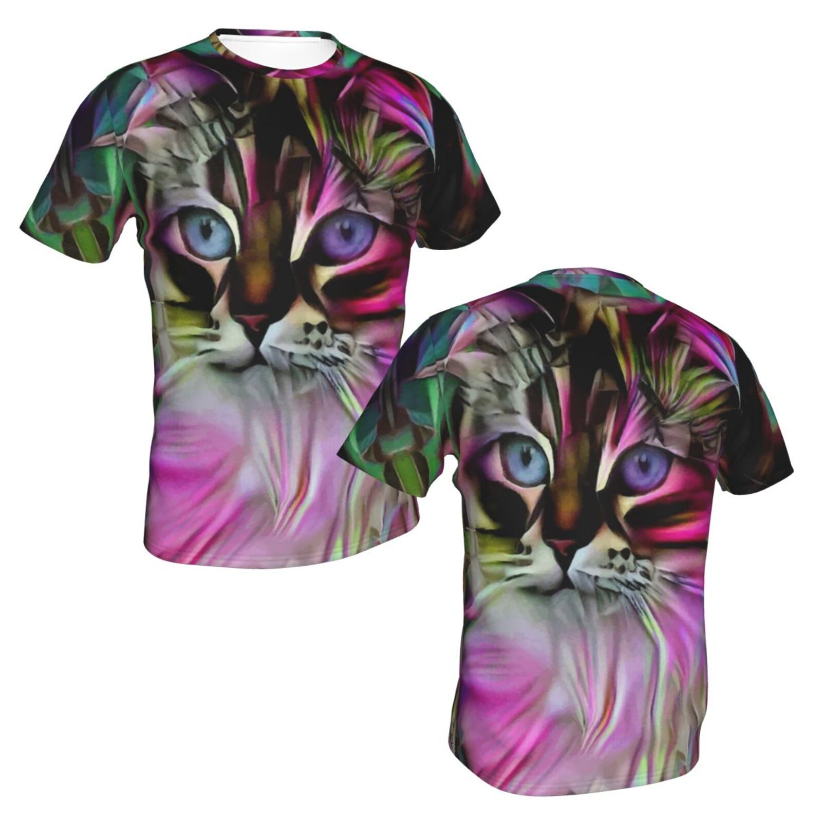 Camiseta Clássica Esty Gato Elementos De Mídia Mista