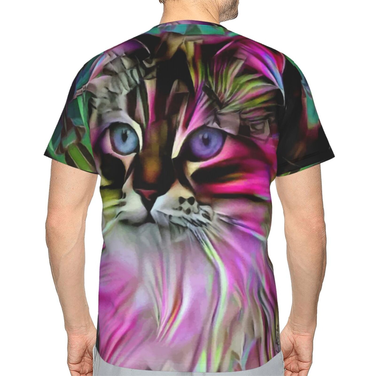 Camiseta Clássica Esty Gato Elementos De Mídia Mista