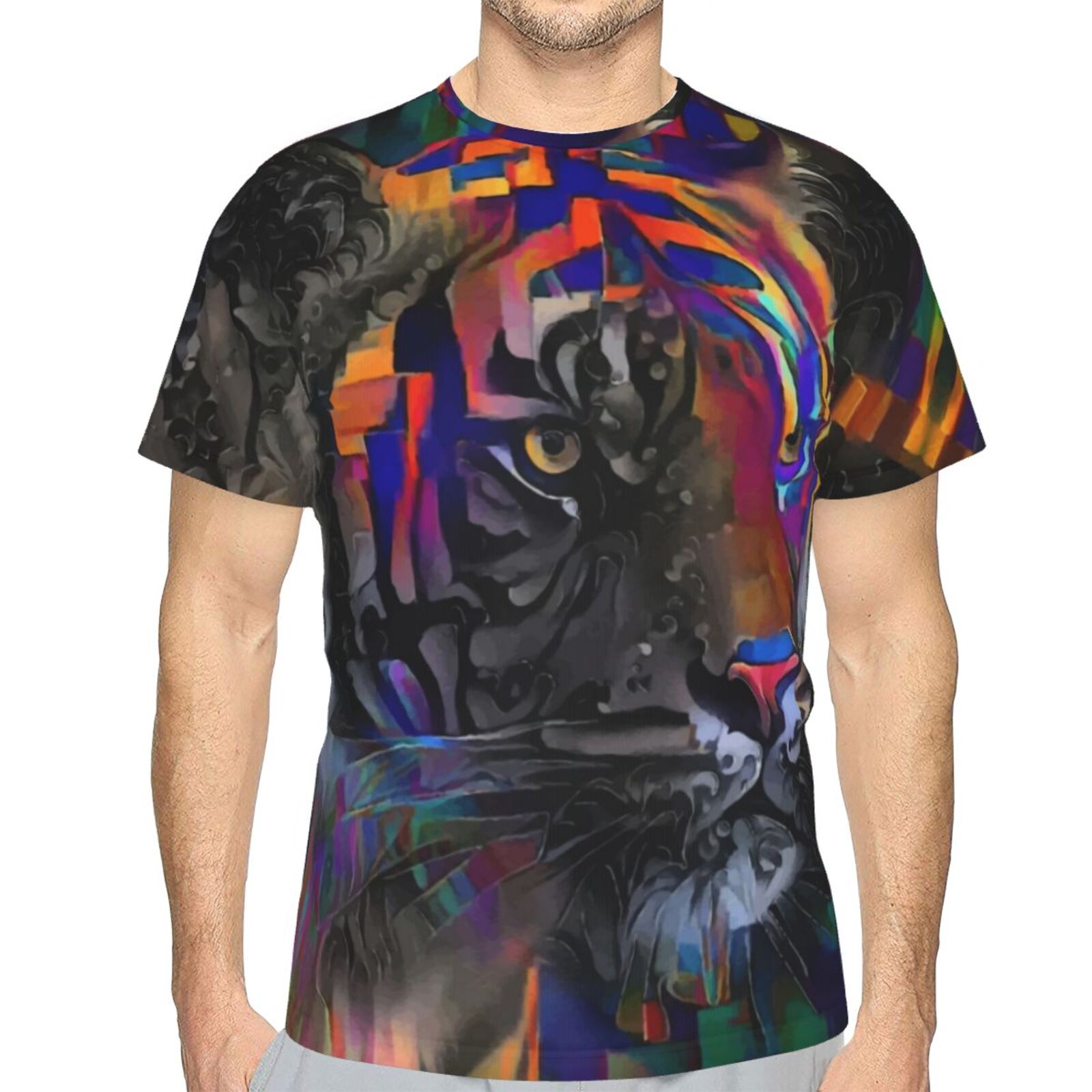 Camiseta Clássica Romeo Tigre Elementos De Mídia Mista